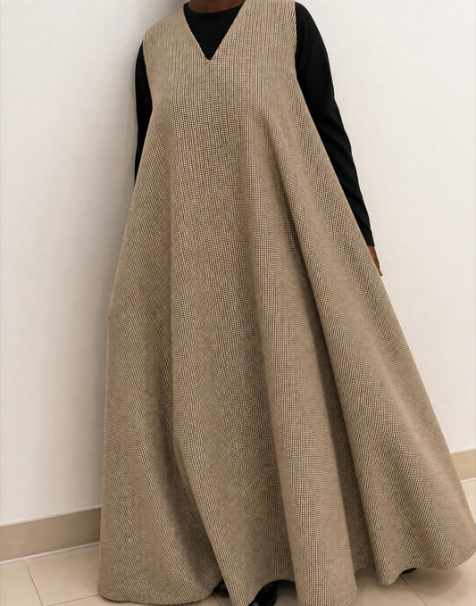 Robe sans manches à carreaux