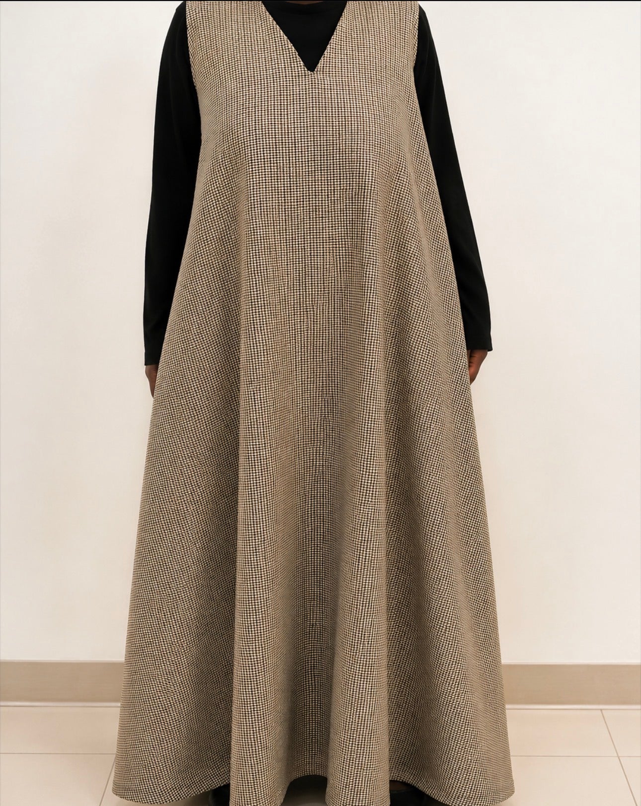 Robe sans manches à carreaux