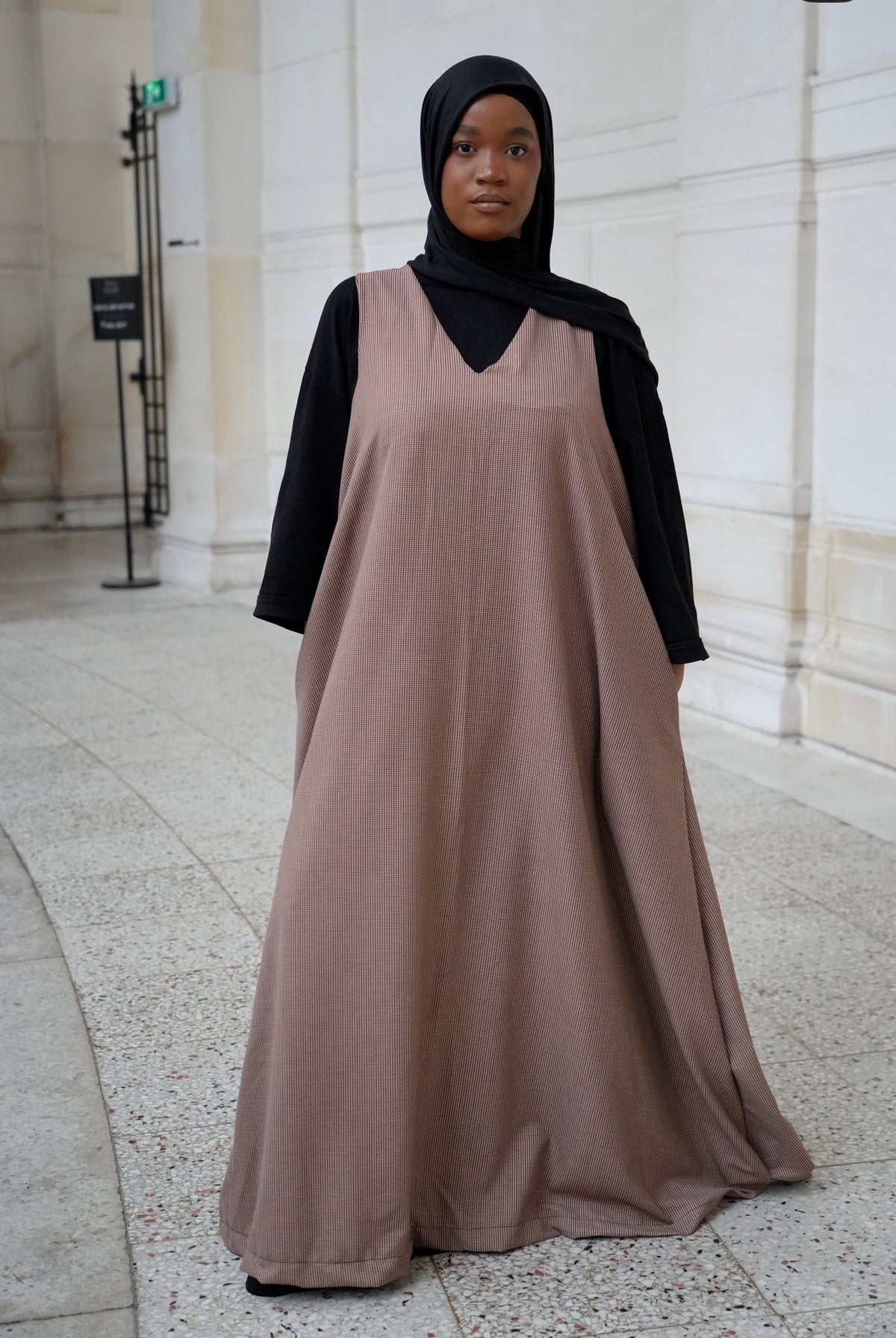Robe sans manches à carreaux